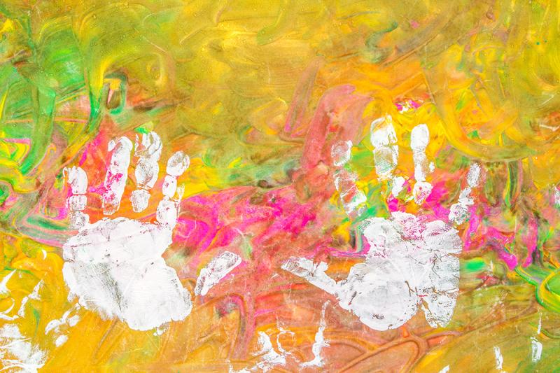 hand prints in paint