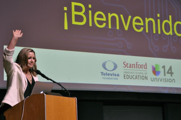 Kira Vilanova of Univision 14 at "Latin@s in STEM."