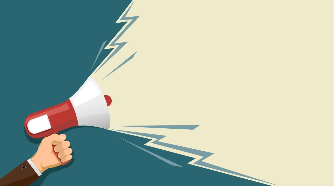illustration of a hand holding a megaphone