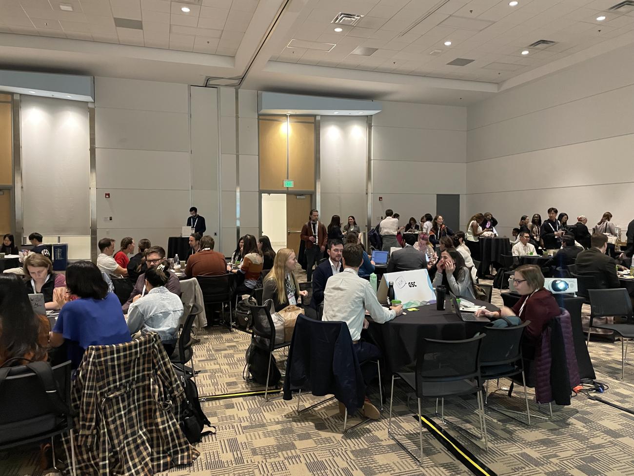 Graduate students ask and answer questions at the Graduate Students Resource Center at AERA this year.